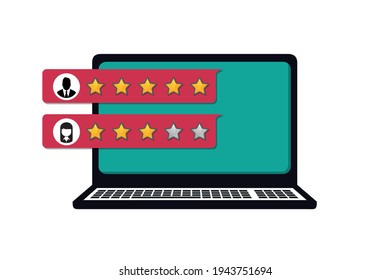 Costumer Rating Concept - Business Vector Illustration - Isolated On White Background