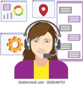 Información del centro de llamadas de servicio de consumidor, infografía - Vector