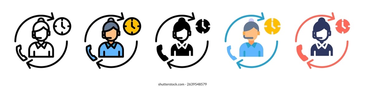 Costumer Service Icon Multiple Vector Illustration