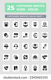Costumer Service Solid Icon Style Design