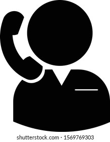 Costumer suport icon. Man taking on the phone vectorial design.