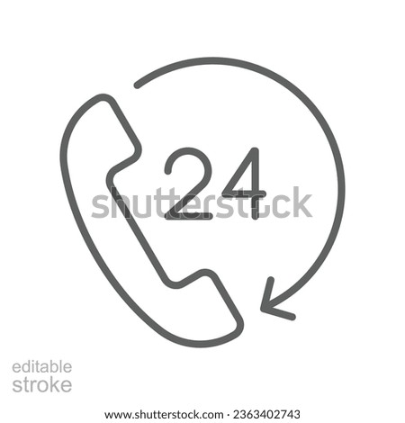 Costumer support line icon. Help line assistant, client service for user consultation. Call center 24-7. Operator Hotline support. Editable stroke Vector illustration design on white background EPS 10