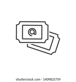 Costumer technical support, ticket system line icon.