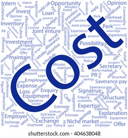 cost,Word cloud art background