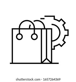 Icono de línea de cesta del consumidor, signo de concepto, ilustración de vector de contorno, símbolo lineal.
