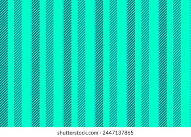 Cosy background textile lines, simplicity pattern vector seamless. Inspiration vertical stripe fabric texture in cyan and bright color.