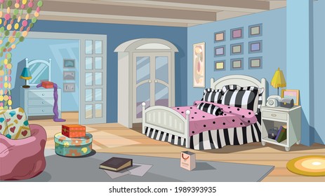 Cosy Girlish Cute Sunny Childlike Cartoon Stock Vector (Royalty Free ...