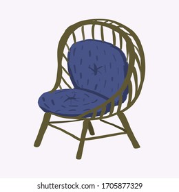 Cosy Home Armchair and Chairs Flat Illustration. Vector.