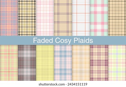 Cosy plaid collection, textile design, checkered fabric pattern for shirt, dress, suit, wrapping paper print, invitation and gift card.