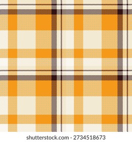 Gemütliches Vektortartanmuster, nahtlose Hintergrundkontrolle mit Fasern. Hipster Plaid Textur Textil in hellen und orangen Farben Palette.