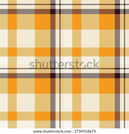Cosy vector tartan pattern, fibre seamless background check. Hipster plaid texture fabric textile in light and orange colors palette.