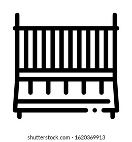 Cot Baby Bed Icon Vector. Outline Cot Baby Bed Sign. Isolated Contour Symbol Illustration