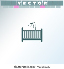 Cot for baby icon.