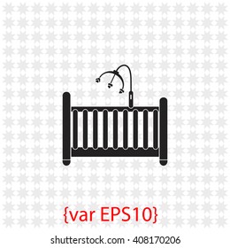 Cot for baby icon.