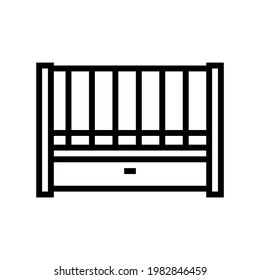 cot baby line icon vector. cot baby sign. isolated contour symbol black illustration