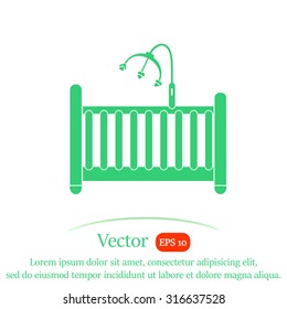 Cot for baby vector icon.