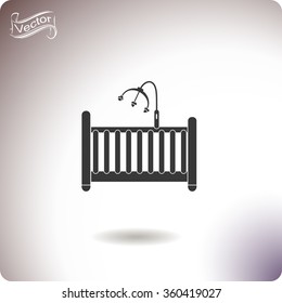Cot for baby vector icon.