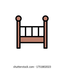 Cot, cradle icon. Simple color with outline vector elements of Children's day icons for ui and ux, website or mobile application