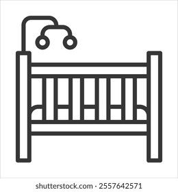 Cot Outline Icon Vector Illustration