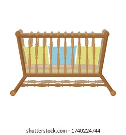 Cot vector icon.Cartoon vector icon isolated on white background cot.