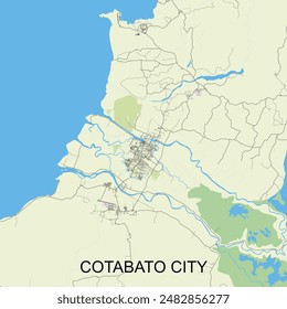 Cotabato City, Philippines map poster art