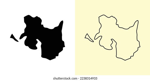 Mapa de Cotabato, Filipinas, Asia. Diseños de mapas rellenos y esquemáticos. Ilustración del vector