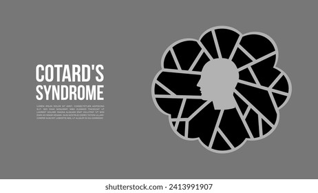 Cotard's Syndrome concept. Mental Disease. Psychology. Delusional Belief. Vector Illustration