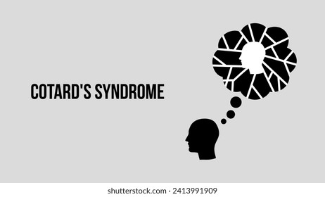 Cotard's Syndrome concept. Mental Disease. Psychology. Delusional Belief. Vector Illustration