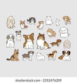 cote cartoon dog vector illustration 