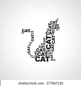 Cote consist of the word cat. black on a white background
