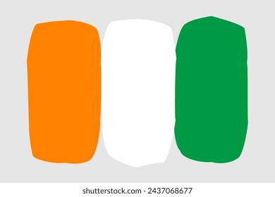 Cote d Ivoire flag - painted design vector illustration. Vector brush style