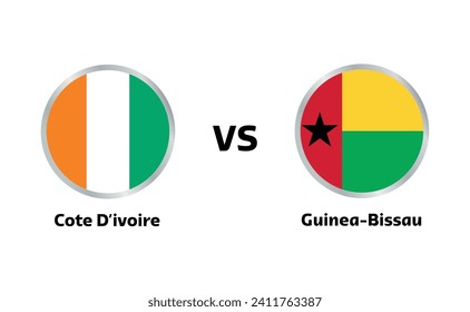 Cote d ivoire vs Guinea Bissau match isolated on white