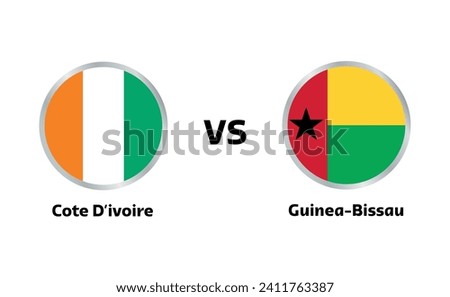 Cote d ivoire vs Guinea Bissau match isolated on white