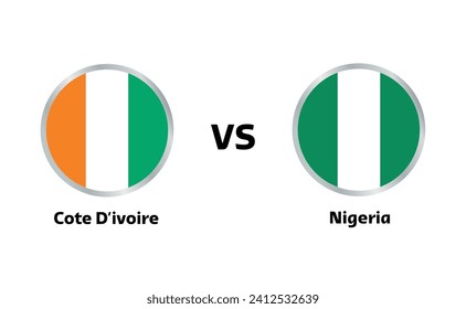 Cote d ivoire vs Nigeria match isolated on white