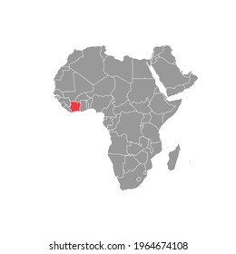  cote d lvoire Highlighted on africa Map Eps 10