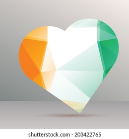 Cote D'Ivoire flag in the form of heart
