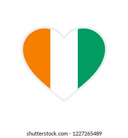 Cote d'Ivoire flag. Cote d'Ivoire love flag.