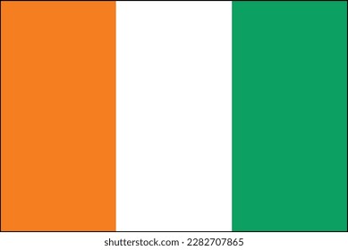Cote Divoire Flag with map - Cote DIvoire National flag vector ULHD isolated on white background 