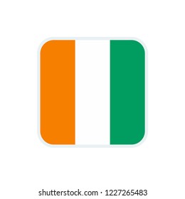 Cote d'Ivoire flag. Cote d'Ivoire square flag.