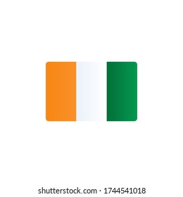 cote d'Ivoire flag vector. country flag isolated on white background