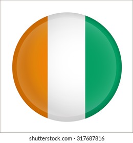 cote d'ivoire flag vector Glossy Button