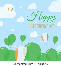 Cote D'Ivoire Independence Day Flat Patriotic Design. Ivorian Flag Balloons. Happy National Day Cote D'Ivoire Vector Patriotic Design. Celebration Balloons Patriotic Design.