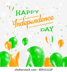 Cote D'Ivoire Independence Day Patriotic Design. Balloons in Ivorian National Colors. Happy Independence Day Cote D'Ivoire Vector Greeting Card.