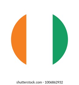 Cote d'Ivoire (Ivory Coast) flag, official colors and proportion correctly. National Cote d'Ivoire (Ivory Coast) flag. Flat Raster illustration.