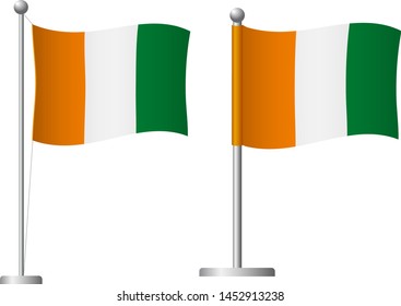 Cote Divoire Ivory Coast Flag On Stock Vector (Royalty Free) 1452913238