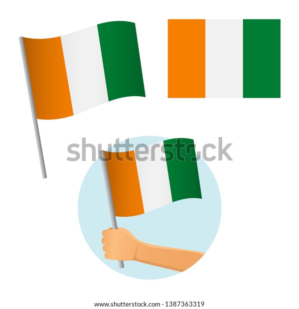 Cote Divoire Ivory Coast Flag Hand Stock Vector Royalty Free