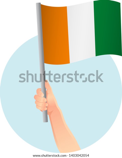 Cote Divoire Ivory Coast Flag Hand Stock Vector Royalty Free