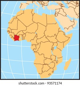Cote d'Ivoire Locate Map