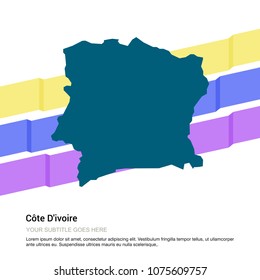 Cote D'ivoire map design with white background vector