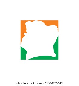cote d'ivoire map logo icon vector 